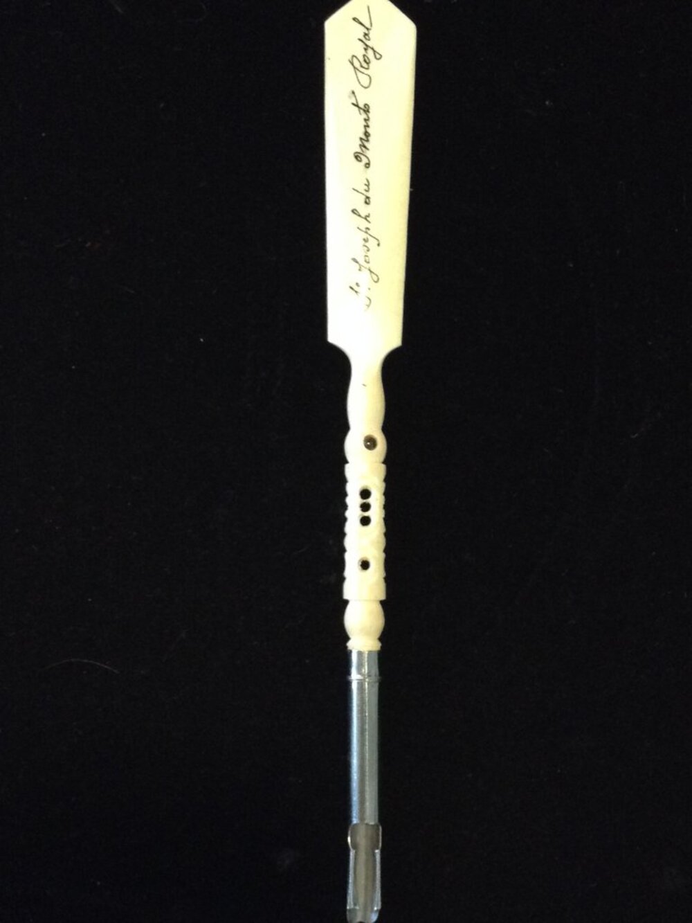 VTG/ANT Carved Pierced Bovine Bone Dipper Stanhope Viewer Victorian Edwardian
